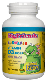 Kids Chewable Vitamin D3 400 IU - 250 Chewable Tablets